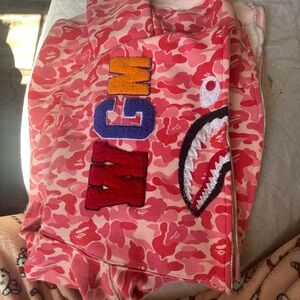 Bape Pink Camo Shark Hoodie